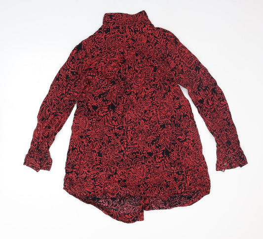 Monsoon Womens Red Geometric Shirt Dress Size M