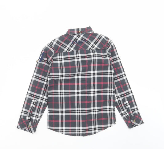 negin couture Boys Grey Check Basic Button-Up Size 4 Years