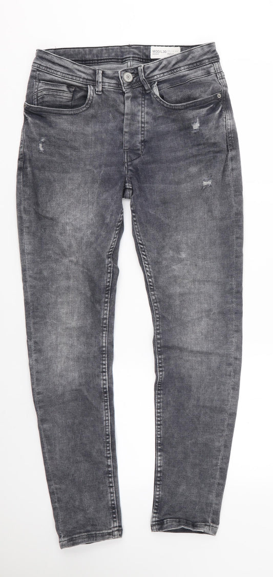 Denim Co Mens Grey Skinny Jeans Size 30 in L27 in