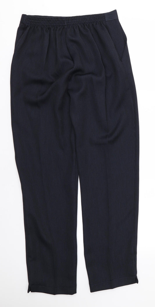 Emma Collection Womens Blue Striped Trousers Size 12 L28 in