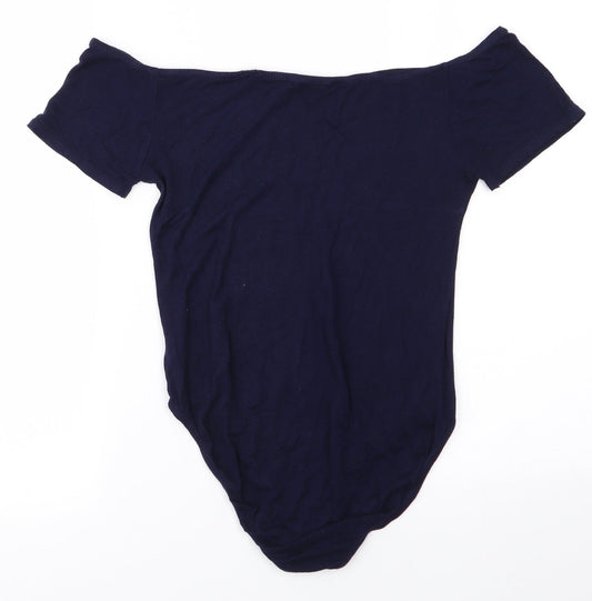 Boohoo Womens Blue Bodysuit One-Piece Size 12