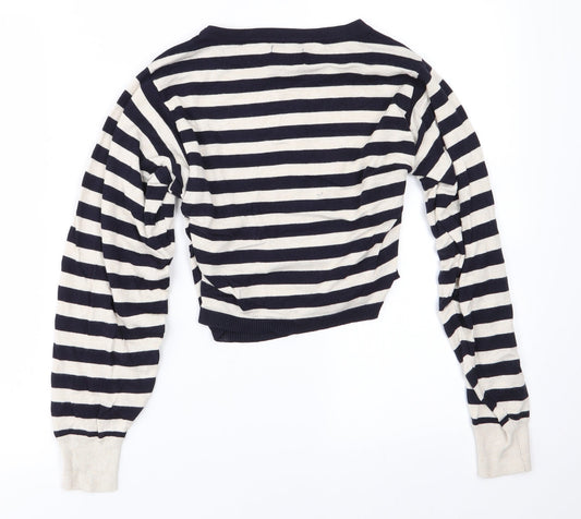 Only Womens Blue Striped Pullover Jumper Size XS