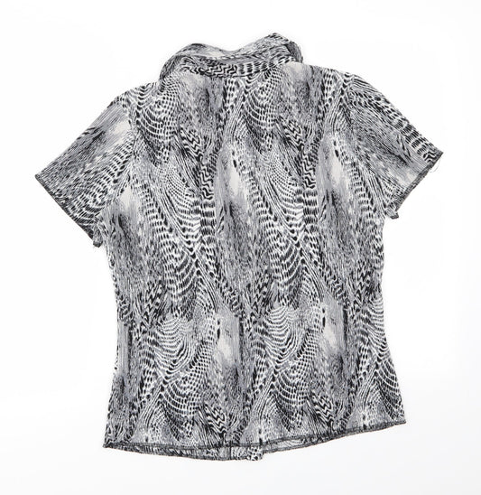 Damart Womens Black Basic Button-Up Size 14