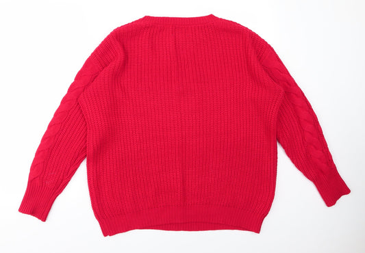 Papaya Womens Red Pullover Jumper Size L