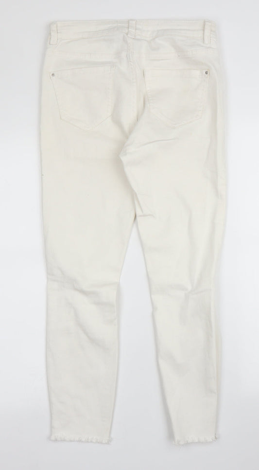 New Look Womens White Denim Skinny Jeans Size 10 L24 in