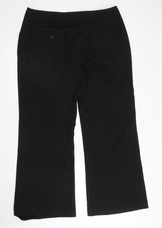 South Womens Black Trousers Size 18 L29 in
