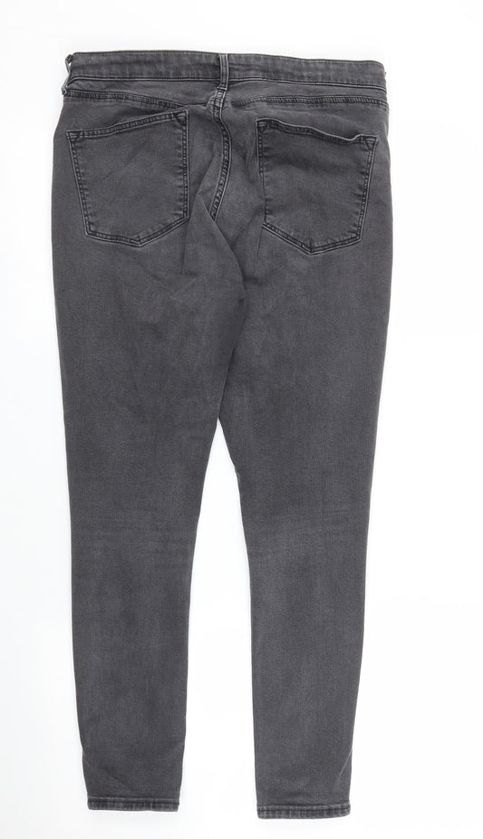 Topshop Womens Grey Denim Skinny Jeans Size 30 in L25 in