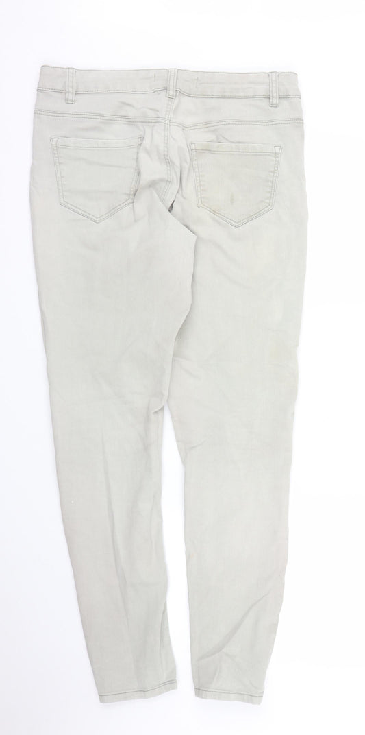 George Womens Green Denim Skinny Jeans Size 14 L29 in
