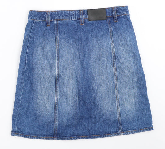 H&M Womens Blue Denim A-Line Skirt Size 36