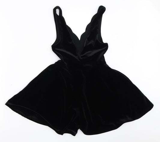 Pins & Needles Womens Black Velour Playsuit One-Piece Size XS