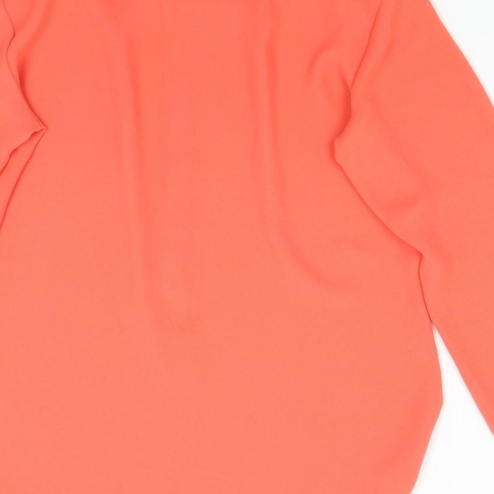 Benetton Womens Orange Basic Blouse Size S