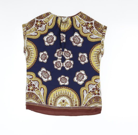 NEXT Womens Multicoloured Geometric Basic Blouse Size 8