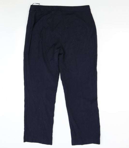 Papaya Womens Blue Trousers Size 14 L28 in