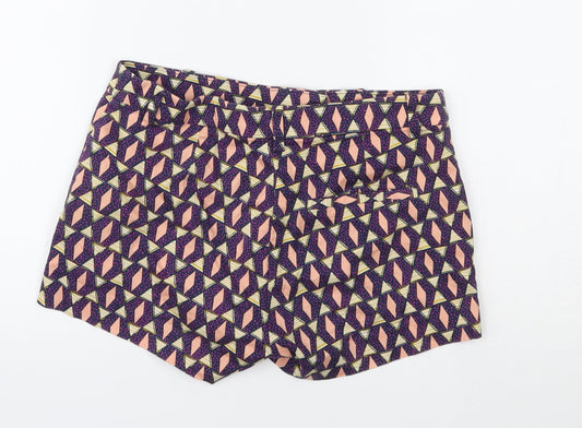 H&M Womens Multicoloured Geometric Cut-Off Shorts Size 8