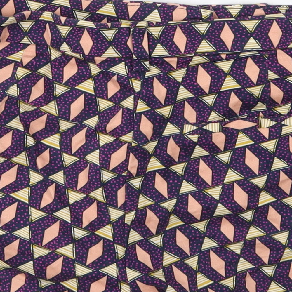 H&M Womens Multicoloured Geometric Cut-Off Shorts Size 8