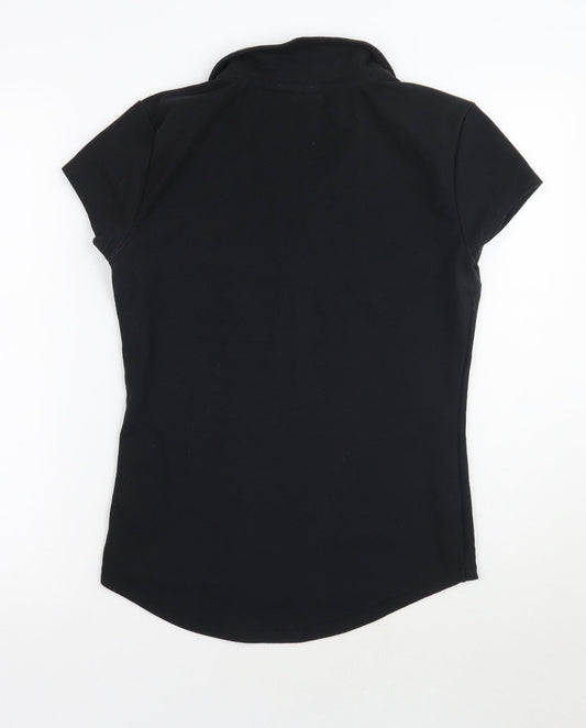 Lagear Womens Black Basic Polo Size 10