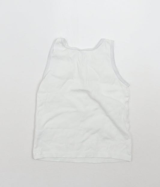 Nutmeg Girls White Basic Tank Size 7-8 Years