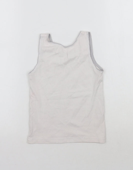 Debenhams Girls White Basic Tank Size 5-6 Years