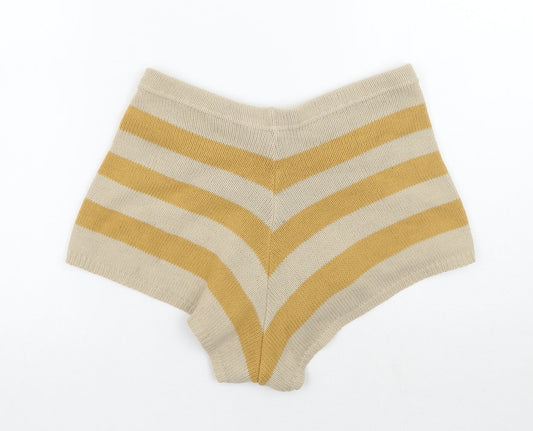 Nasty Gal Womens Beige Striped Bermuda Shorts Size S