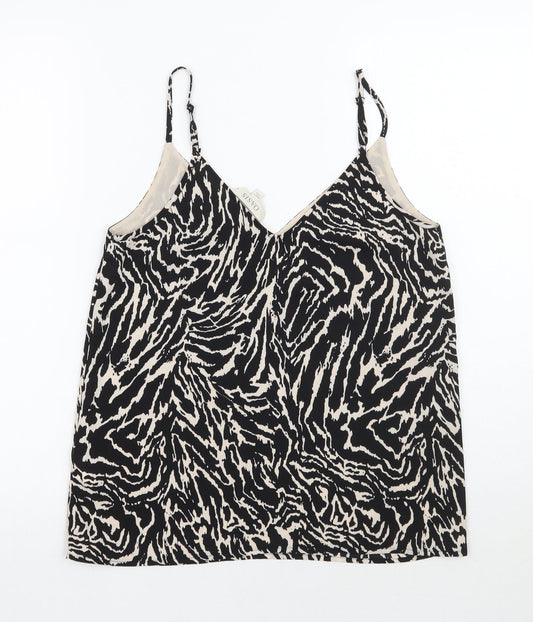 Oasis Womens Beige Animal Print Basic Tank Size 8