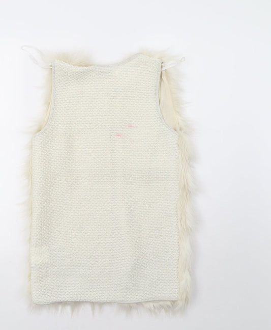Amisu Womens Ivory Overcoat Waistcoat Size 6