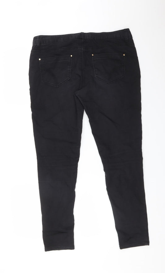 DENIM CO Womens Black Skinny Jeans Size 14 L28 in
