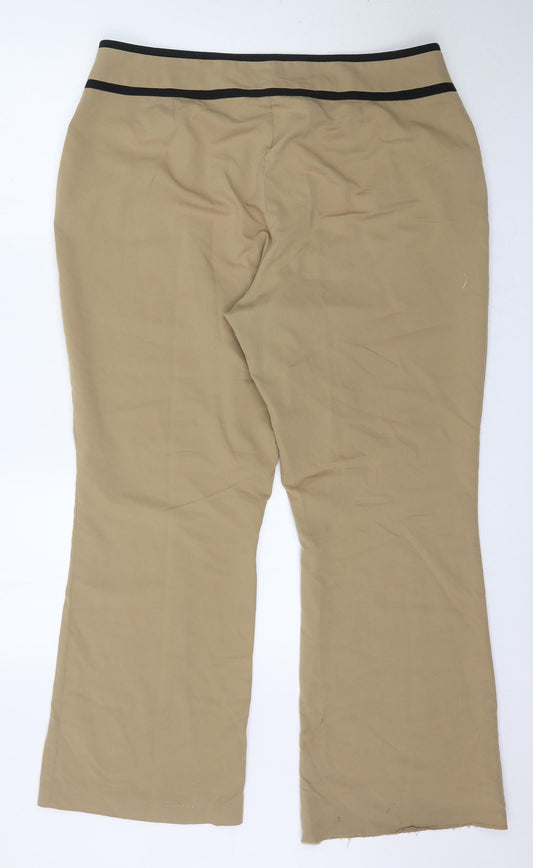 Peacocks Womens Beige Trousers Size 18 L30 in
