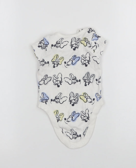 George Girls White Animal Print Leotard One-Piece Size 0-3 Months - Minnie Mouse