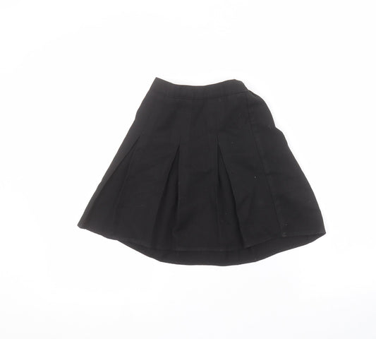 Preworn Girls Black A-Line Skirt Size 6-7 Years