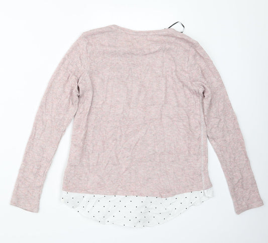H&M Girls Pink Knit Pullover Jumper Size 11-12 Years