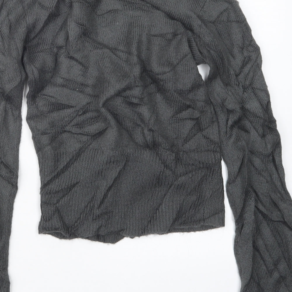 New Look Womens Grey Knit Cardigan Jumper Size 6