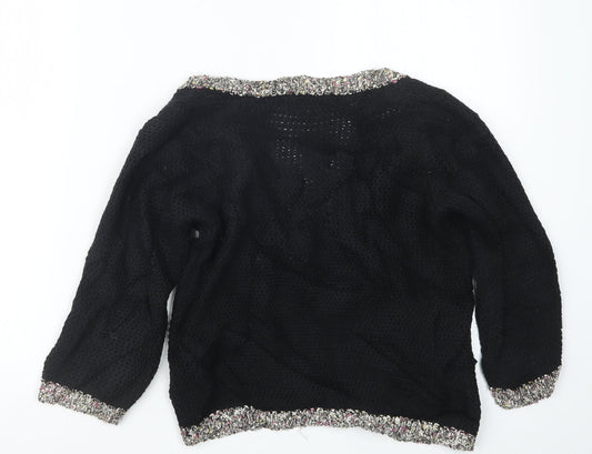 Marks and Spencer Womens Black Knit Cardigan Jumper Size 8