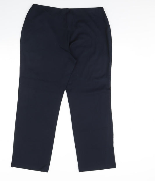 M&S Womens Blue Trousers Size 16 L27 in