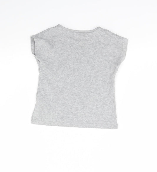 M&s Girls Grey Basic T-Shirt Size 3 Years