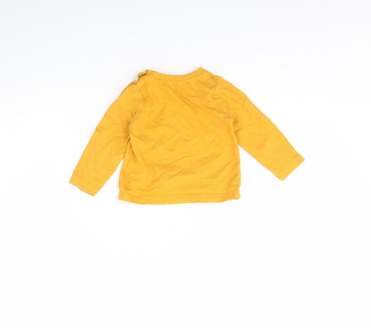Mothercare Girls Yellow Basic T-Shirt Size 6-9 Months