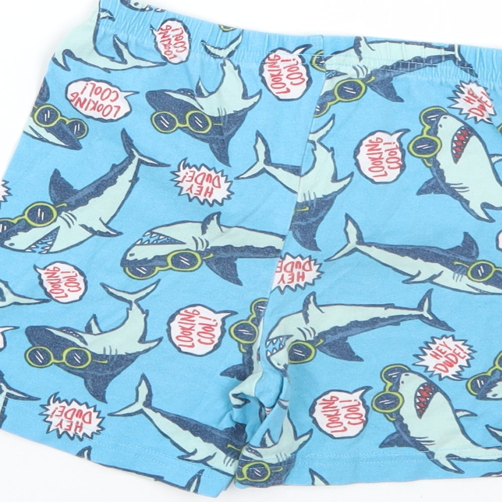 Nutmeg Boys Blue Geometric Sweat Shorts Size 5-6 Years