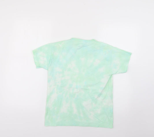 Fruit of the Loom Boys Green Geometric Basic T-Shirt Size 10-11 Years