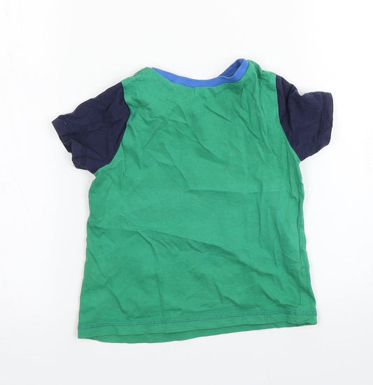 George Boys Green Colourblock Basic T-Shirt Size 2-3 Years - racecar