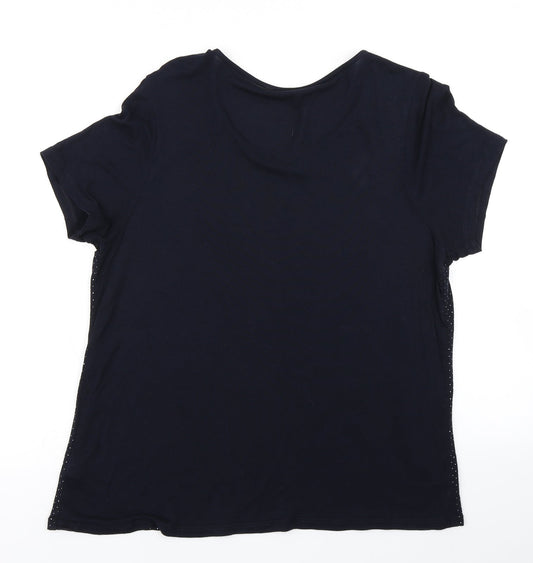 M&S Womens Blue Basic T-Shirt Size 16