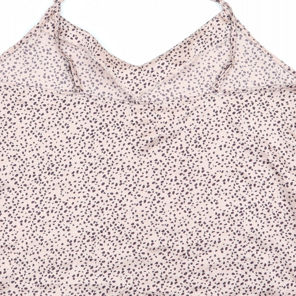 F&F Womens Pink Animal Print Top Pyjama Top Size 8