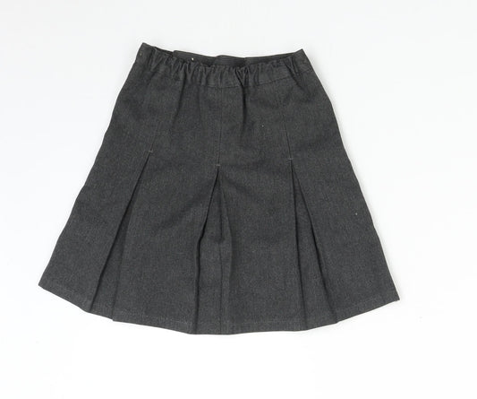 M&S Girls Grey Pleated Skirt Size 5-6 Years