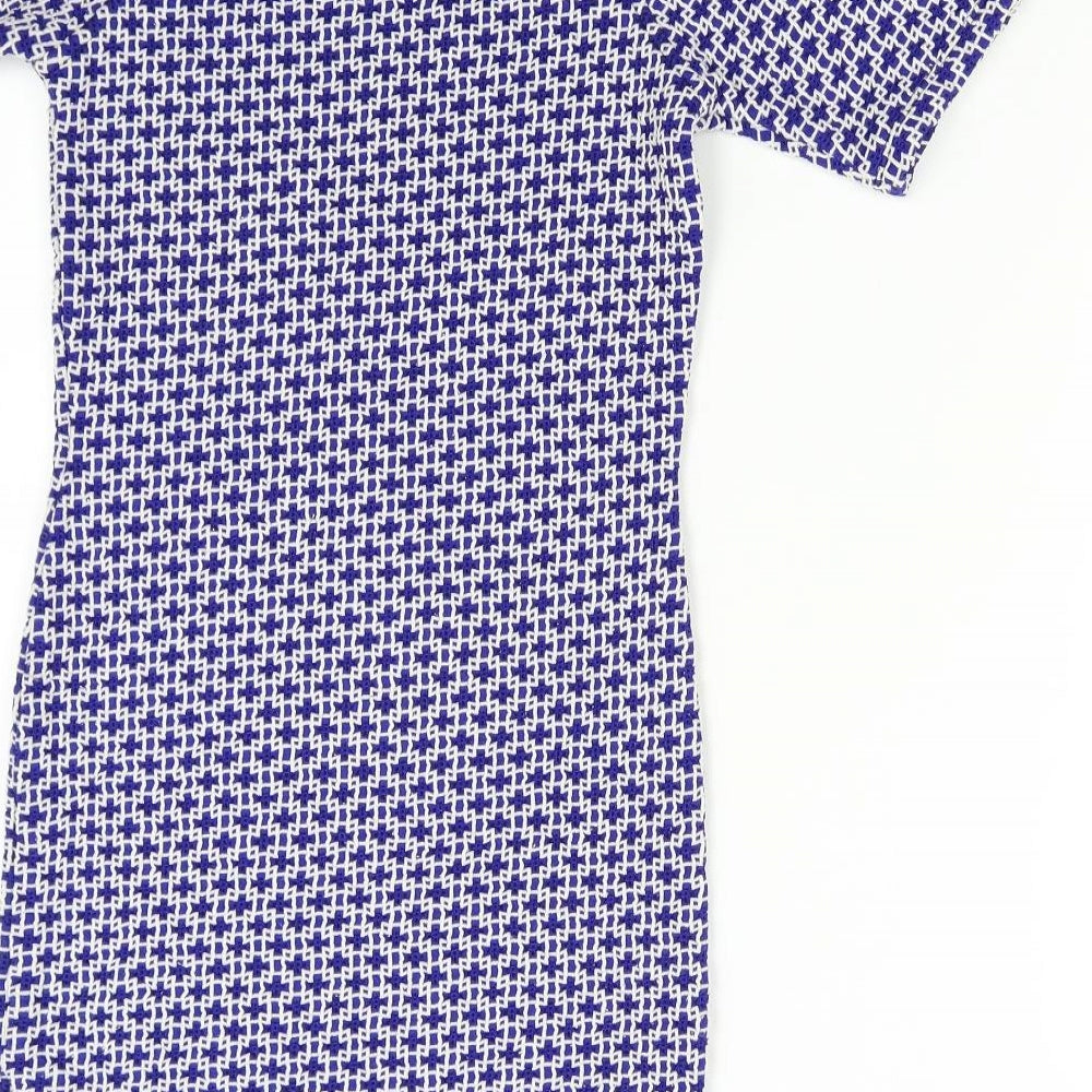 Topshop Womens Blue Geometric Shift Size 10
