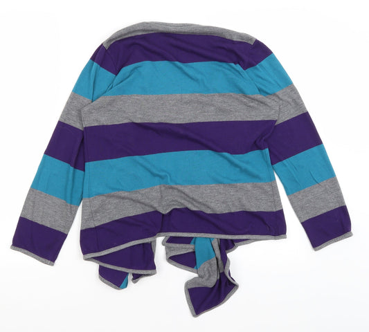 Per Una Womens Blue Striped Shrug Jumper Size 14