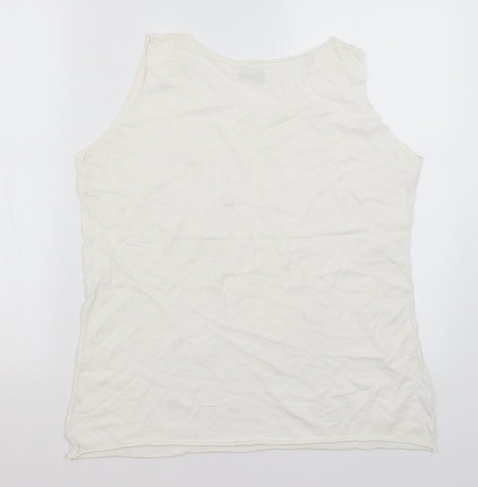 Preworn Womens White Basic Tank Size L