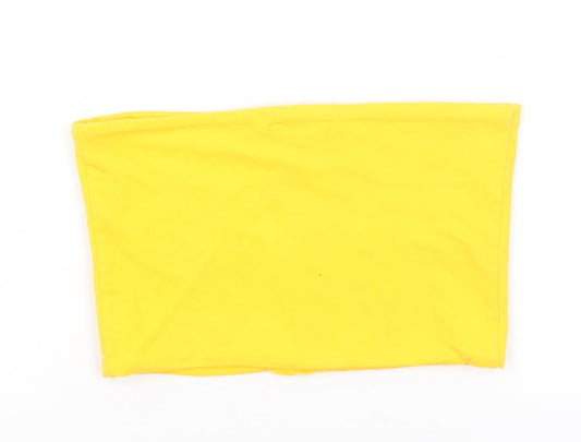 Topshop Womens Yellow Cropped T-Shirt Size 8