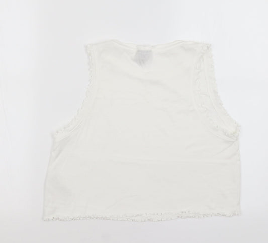 Topshop Womens White Cropped Tank Size 10