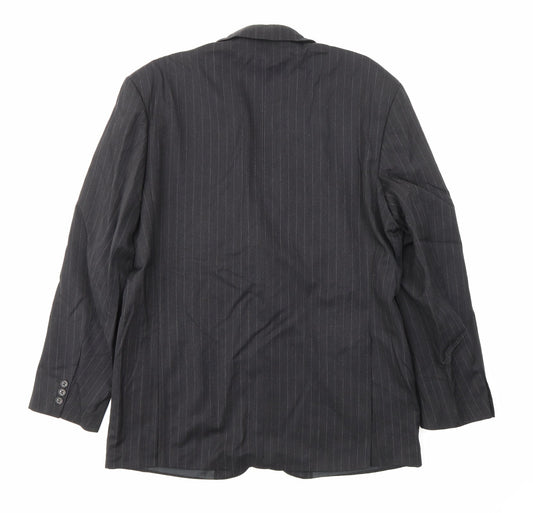JAMES BARRY Mens Black Striped Jacket Blazer Size 44