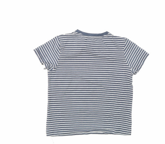 VERY Boys Blue Striped Basic T-Shirt Size 7-8 Years
