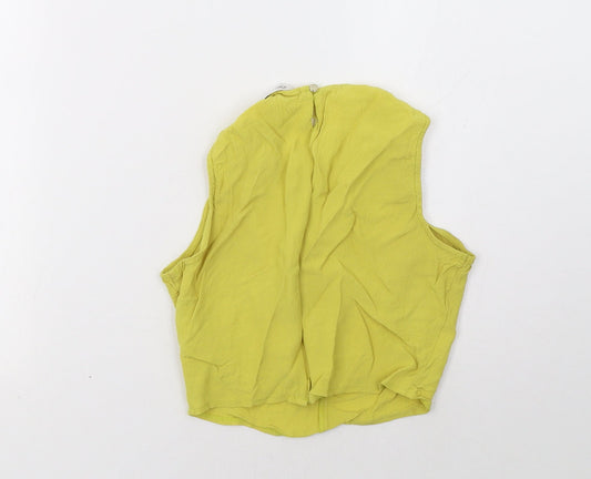 Miss Selfridge Womens Yellow Cropped Tank Size 10