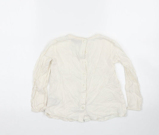 M&S Girls White Basic Button-Up Size 5-6 Years
